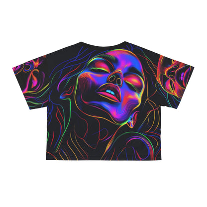 Neon Vibrant Woman Fashion Statement Crop Tee Unisex Adult Great Gift Him Her Birthday Holiday Christmas