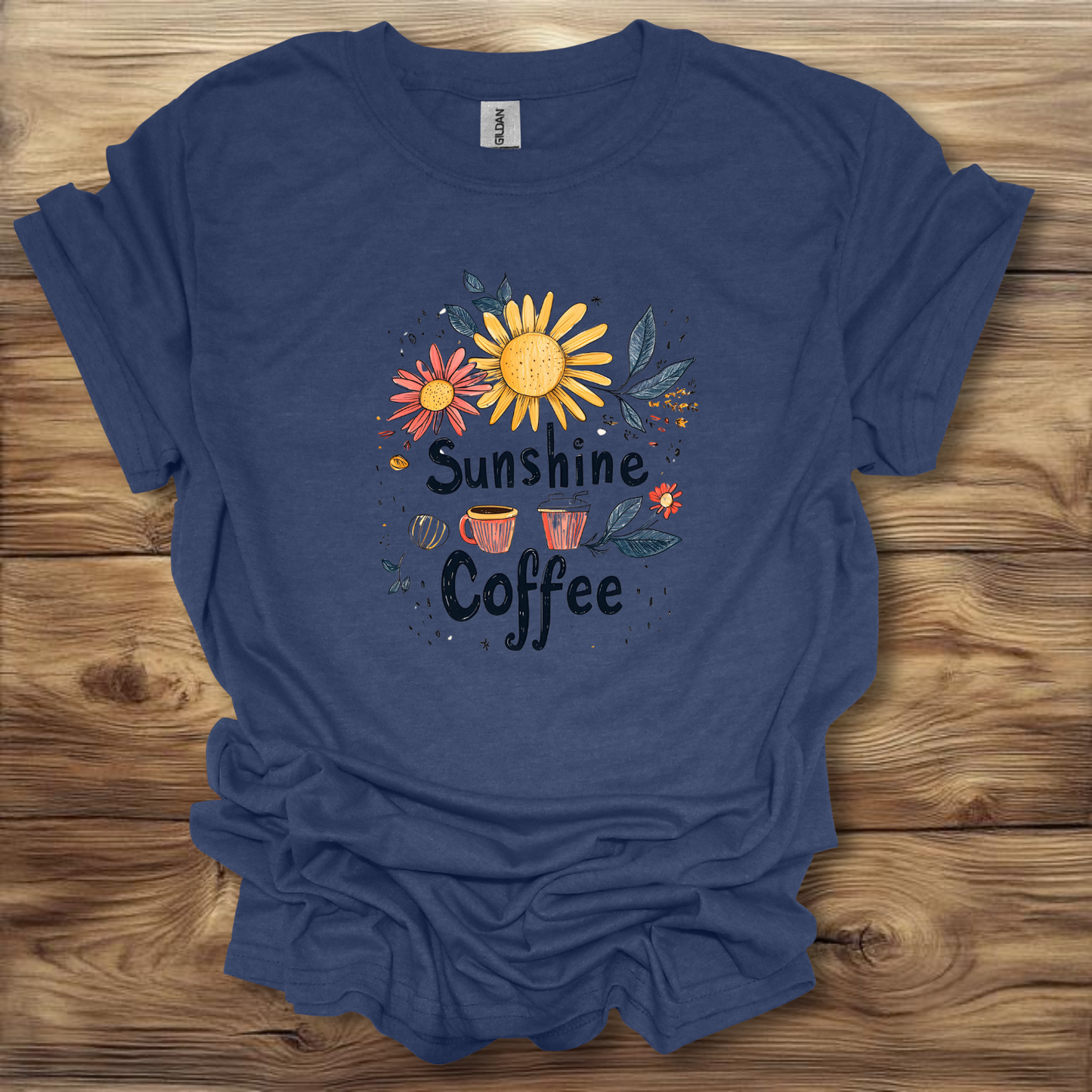 Sunshine & Coffee T-Shirt Unisex Adult Great Gift Him Her Birthday Holiday Christmas