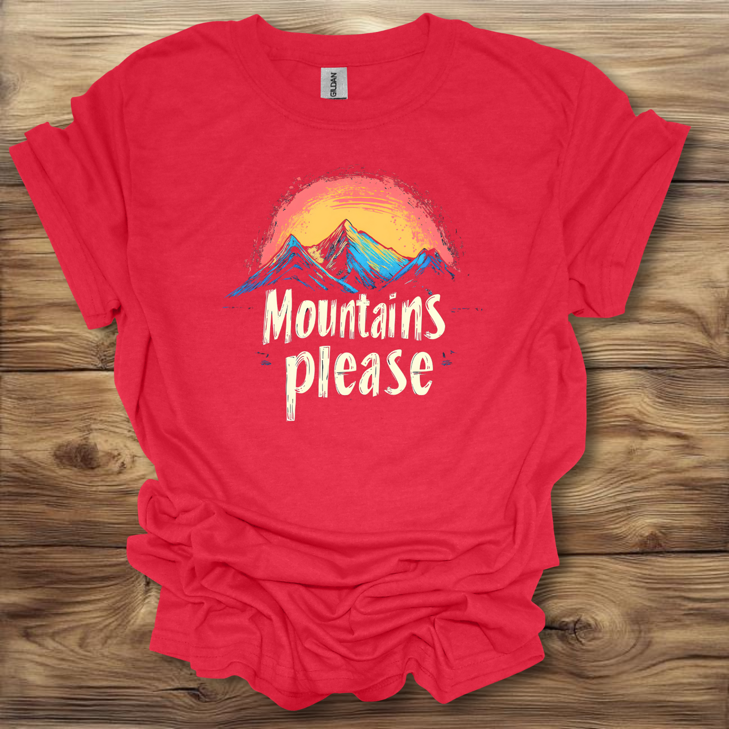 Mountains Please T-Shirt Unisex Adult Great Gift Him Her Birthday Holiday Christmas