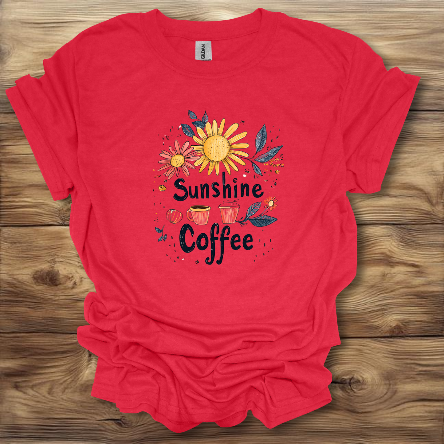 Sunshine & Coffee T-Shirt Unisex Adult Great Gift Him Her Birthday Holiday Christmas