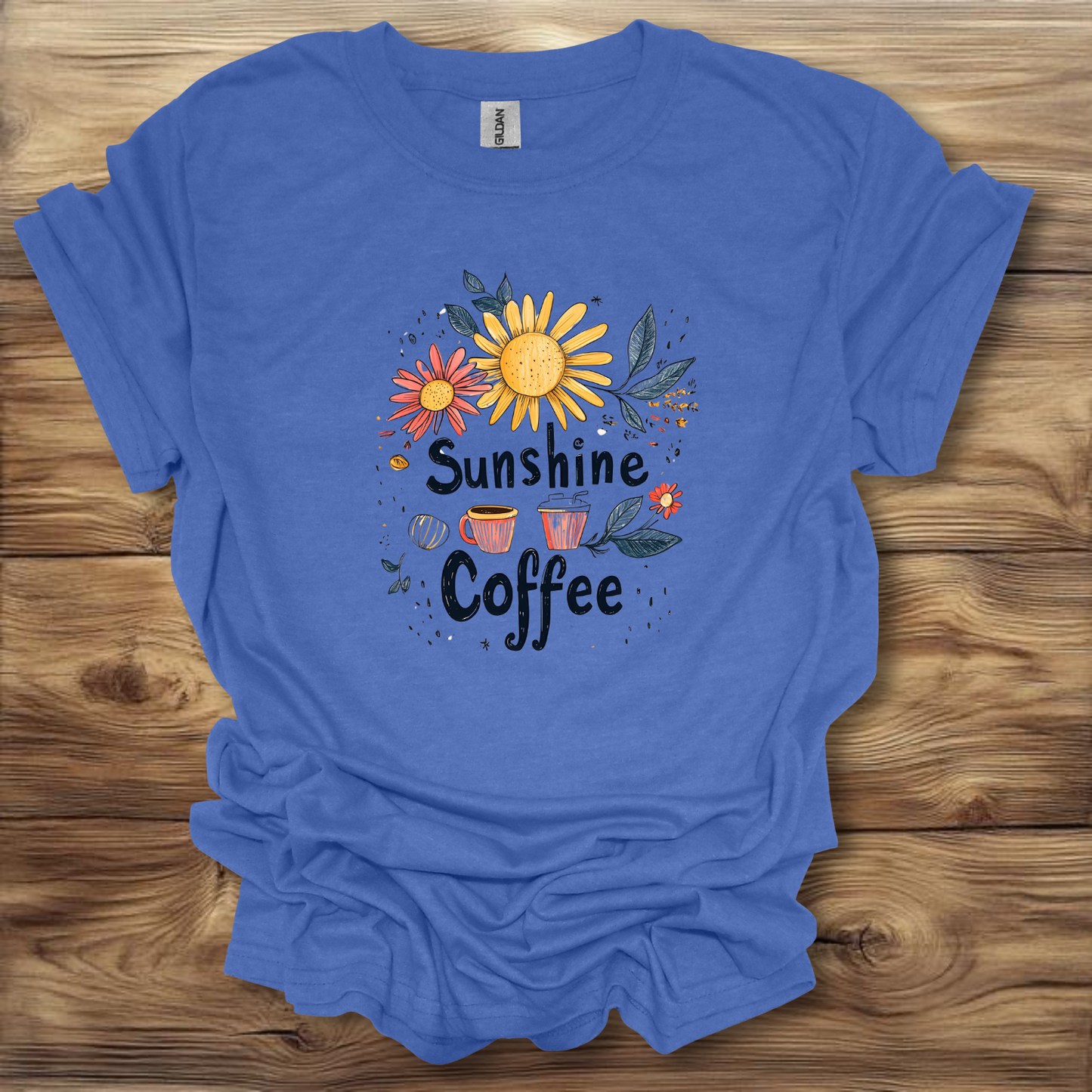 Sunshine & Coffee T-Shirt Unisex Adult Great Gift Him Her Birthday Holiday Christmas