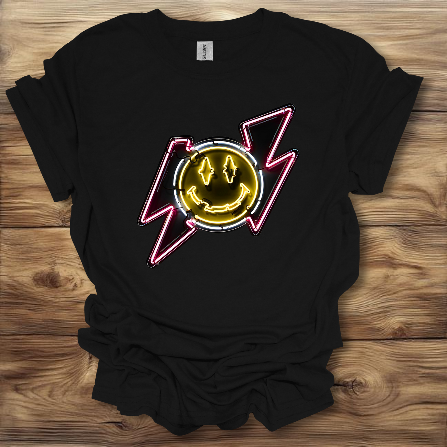 Smiley Face Neon Sign T-Shirt Unisex Adult Great Gift Him Her Birthday Holiday Christmas